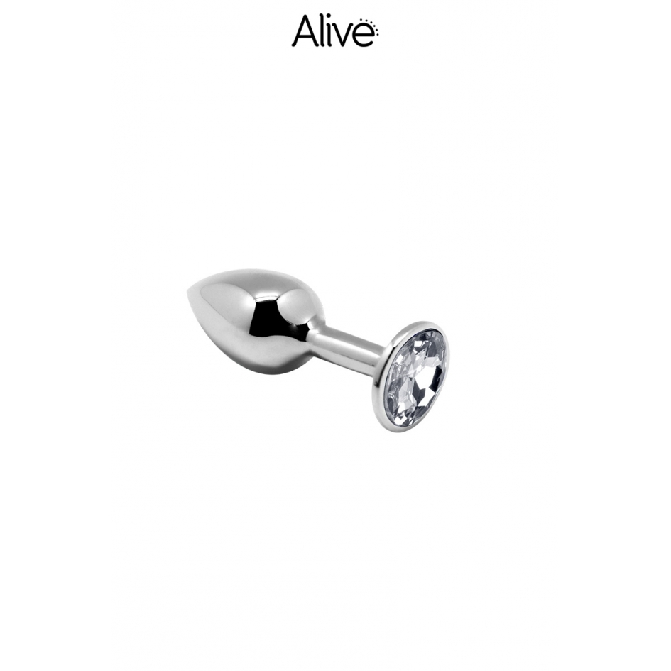 Plug métal bijou transparent S - Alive